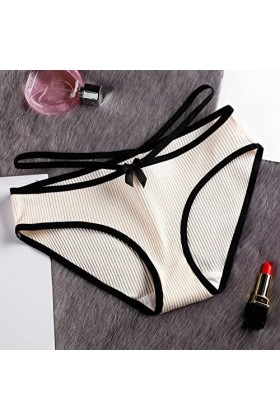 Pantalons Triangle pour Femme Couleur Unie Slips Stretch Culottes Taille Haute Shorts en Pur Coton et Soie Elegant Chic Sexy 