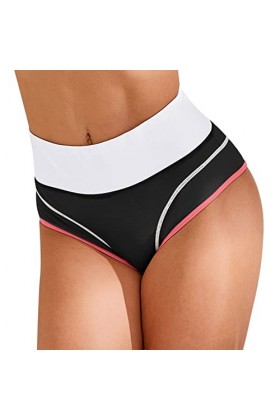 Shorts pour Femme Taille Haute Pantalons Triangle en Pur Coton et Soie Culotte Stretch Slips Couleur Unie Elegant Coupe Confo