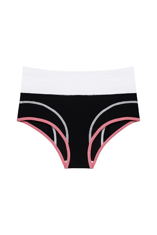 Shorts pour Femme Taille Haute Pantalons Triangle en Pur Coton et Soie Culotte Stretch Slips Couleur Unie Elegant Coupe Confo