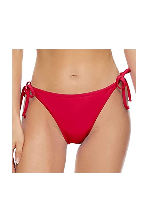 YANFJHV Femmes Vintage Print Basse Taille Brésilienne Bikini Bottom Slip Brésilien Bikini Bottom Side Tie Tanga Bain Swimbott