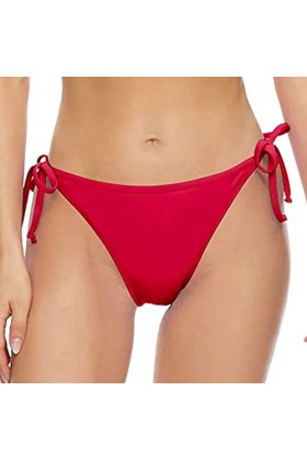 YANFJHV Femmes Vintage Print Basse Taille Brésilienne Bikini Bottom Slip Brésilien Bikini Bottom Side Tie Tanga Bain Swimbott