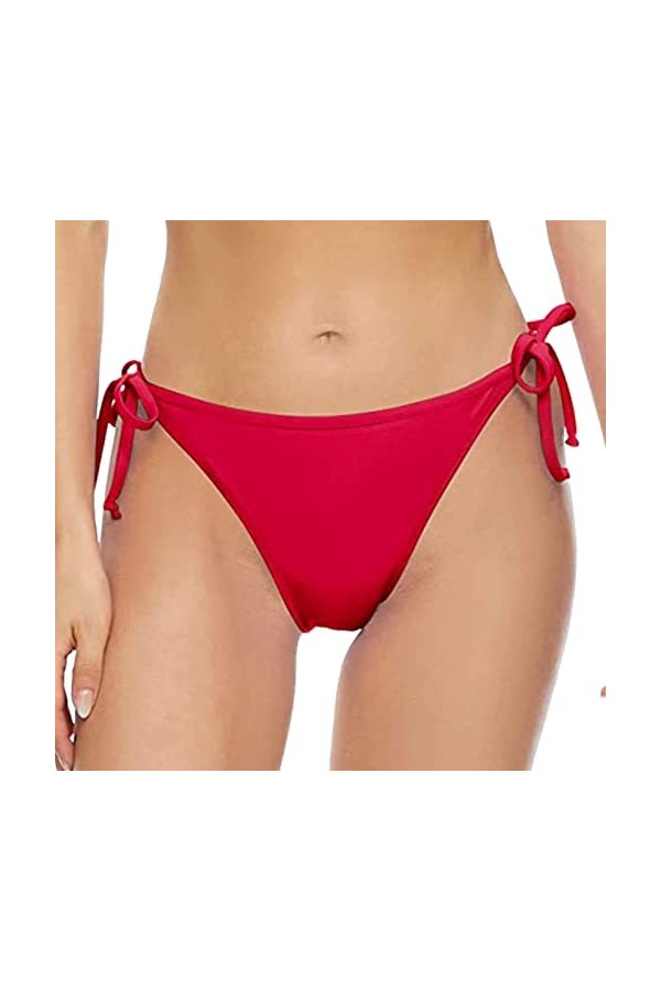 YANFJHV Femmes Vintage Print Basse Taille Brésilienne Bikini Bottom Slip Brésilien Bikini Bottom Side Tie Tanga Bain Swimbott