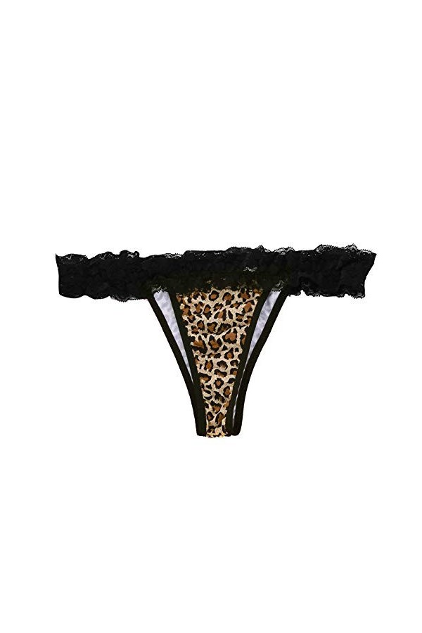 UOWEG Léopard translucide Impression Femmes Dentelle Underpant Sheer Sexy Dentelle Tank sous-vêtements Lingerie Coquine Hyper
