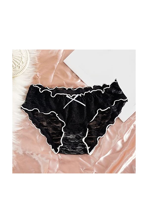 Grande Taille Femme Culottes Invisible Lingerie Femmes Sexy Culotte Hipster Confortable Taille Femmes Crochet Dentelle Sexy C