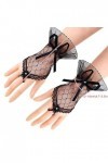 RUDFUZ Gants de fête sexy en maille filet en dentelle extensible sexy en tulle court en tulle avec feuille de lotus transpare