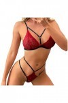 Femme sous-Vetements Sexy Lingerie Sexy Ensemble Erotique Ensemble Soutien Gorge et String Dentelle Vêtements De Nuit 2 Pièce
