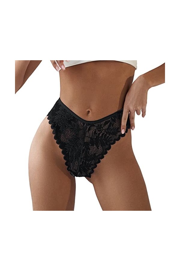 Femme Culotte Dentelle Sexy Culotte Tanga String Ouvert Culotte Classique Slip Élégant Culotte sous Vetements Chic Hot Érotiq
