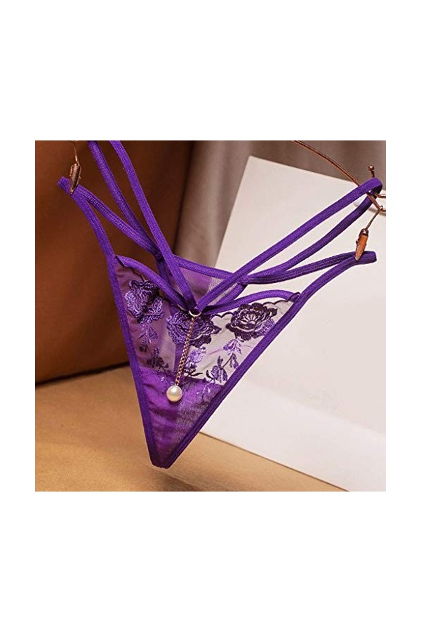 UOWEG Thong Briefs Thong Dames Femmes sous-vêtements Dentelles Pantalons Sexy Ensemble Sexy Lingerie Purple, One Size 