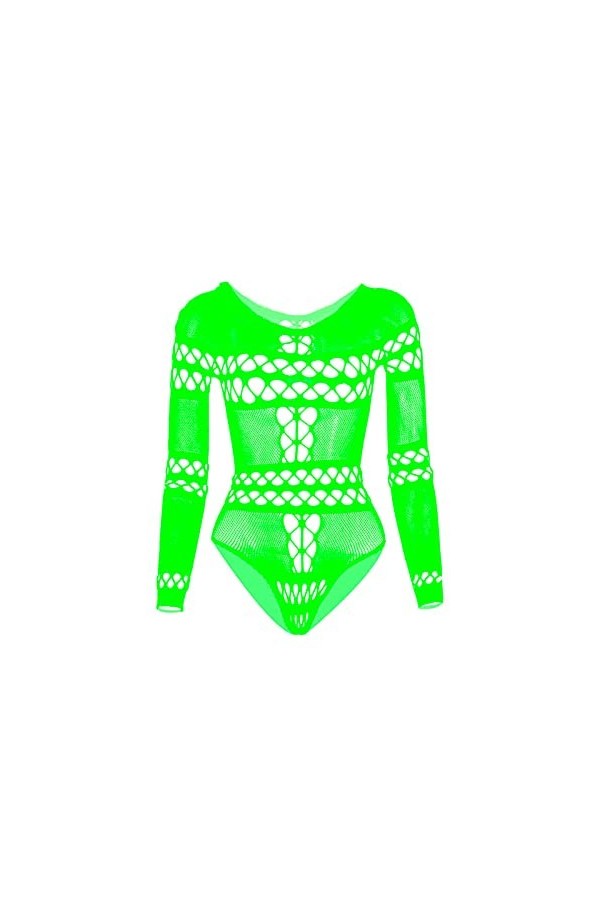 UOWEG Sous-vêtement pour femme à manches longues, vert, taille unique