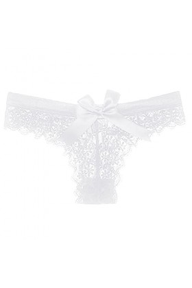 String Femme Sexy Chic Grande Taille Culottes pour femmes Culottes en dentelle avec nœud String en maille transparente Culott