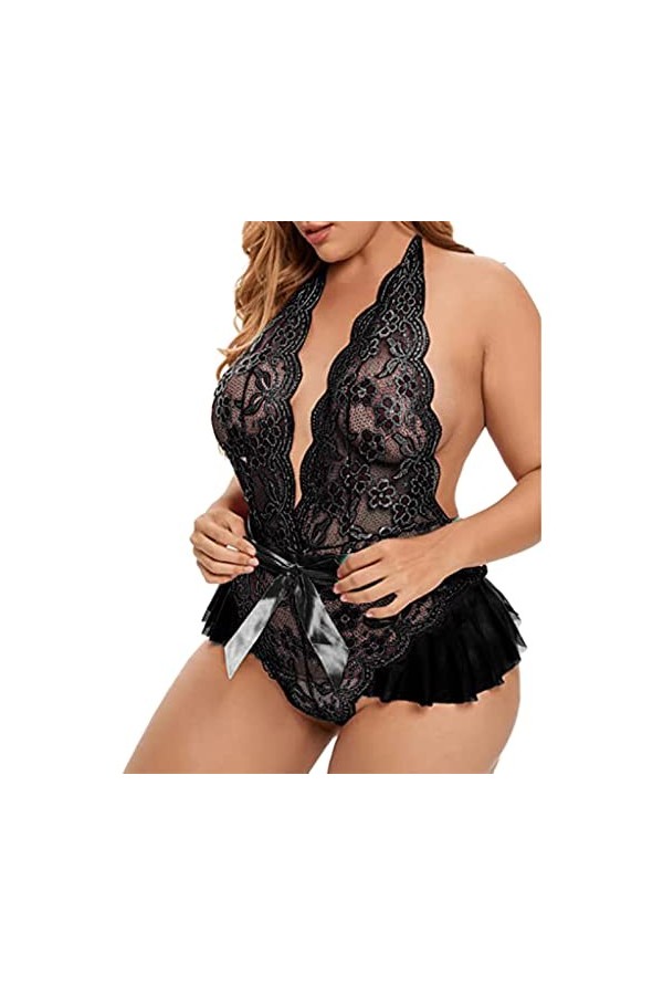 Lingerie Femme Sexy Ensemble Homme Sexy Hot y26k Lingerie Sexy Grande Taille col en V Taille Haute Dentelle Florale Soutien-G