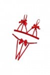 Nuisette Rouge Ensemble de Deux pièces de sous-vêtements Sexy Creux avec nœud et Poitrine Ouverte pour Femmes Lingerie Sexy E