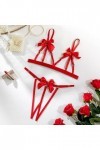 Nuisette Rouge Ensemble de Deux pièces de sous-vêtements Sexy Creux avec nœud et Poitrine Ouverte pour Femmes Lingerie Sexy E
