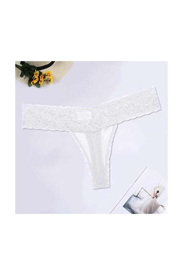 Tanga Dentelle pour Femme Micro String Culottes Culotte en Dentelle pour Dentelle String Sexy Dentelle Transparent Creux Tent