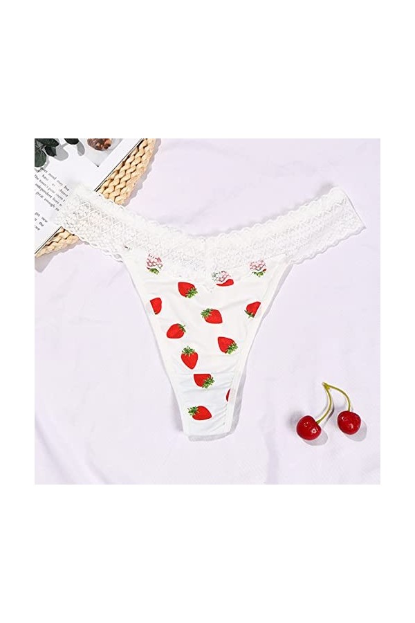 Femme Coquine Érotique Culotte Stretch Taille Sexy Strings et Tangas en Dentelle Culotte Dentelle Transparent Creux Tentation