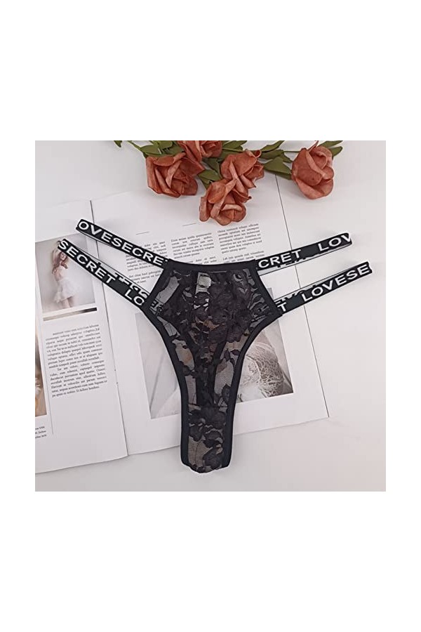 Sexy Transparent Stretch Slip Culotte G-StringString en Dentelle pour Femme sous-Vêtements Dentelle Transparent Creux Tentati