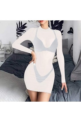 WhOpro Lingerie Sexy Slip Femmes Sexy Plage Mesh Maillot de Bain Cacher Clubwear Robe Lingerie Robe Transparente Sous-vêtemen