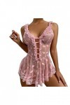 Lingerie Femme Sexy Ensemble Homme Sexy Hot y22k Femmes Sexy Mignon Amour Filles Robe en Dentelle découpe Robe à Bretelles s