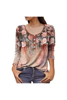 Gefomuofe Sweat-shirt à manches longues pour femme - Col rond - Automne - Hiver - Grandes tailles - Avec lettres - Hauts à ma