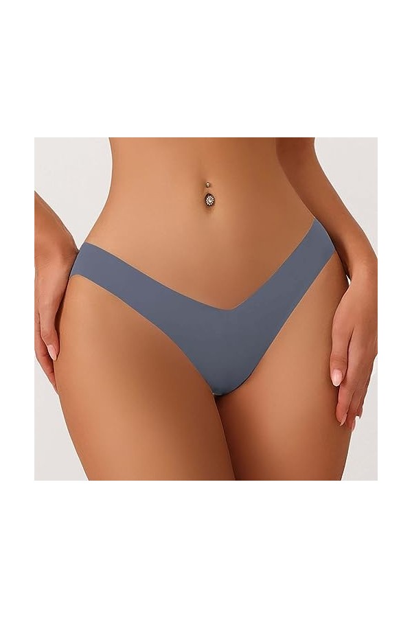 Culotte pour Femme Taille Haute Shorts en Pur Coton et Soie Pantalons Triangle Stretch Slips Couleur Unie Elegant Coton Sexy 