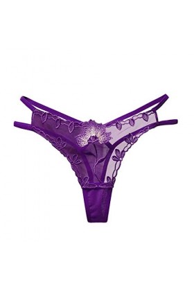 UOWEG Thong Femmes Thong Dames sous-vêtements Culottes Culottes Sexy Dentelle Lingerie Sexy Bleu Purple, One Size 