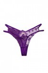 UOWEG Thong Femmes Thong Dames sous-vêtements Culottes Culottes Sexy Dentelle Lingerie Sexy Bleu Purple, One Size 
