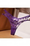 UOWEG Thong Femmes Thong Dames sous-vêtements Culottes Culottes Sexy Dentelle Lingerie Sexy Bleu Purple, One Size 