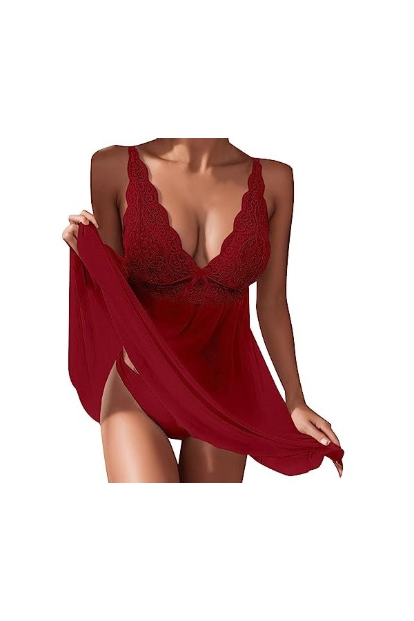 Lingerie Femme Sexy Ensemble Homme Sexy Hot y20k Pyjama sous-vêtements suspendants Dentelle Transparente Sexy Femmes Robe Lin