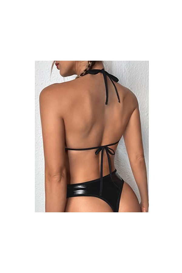 Lingerie Femme Sexy Ensemble Homme Sexy Hot y23k Mode Femmes Sexy en Cuir Verni vêtements de Nuit Lingerie Tentation sous-vêt