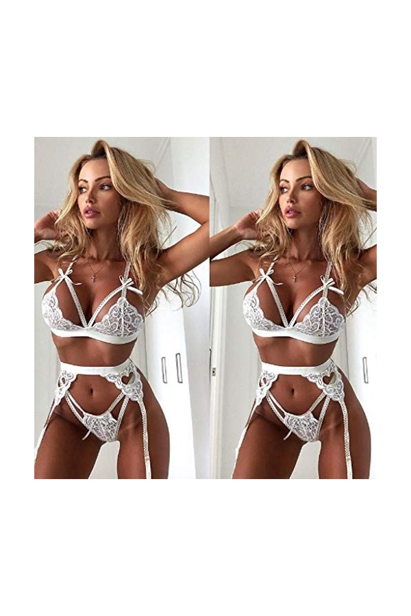 Femme Lingerie Sexy Ensemble Erotique Vêtements De Nuit Dentelle sous-Vetements Sexy Ensemble Soutien Gorge et String 2 Pièce