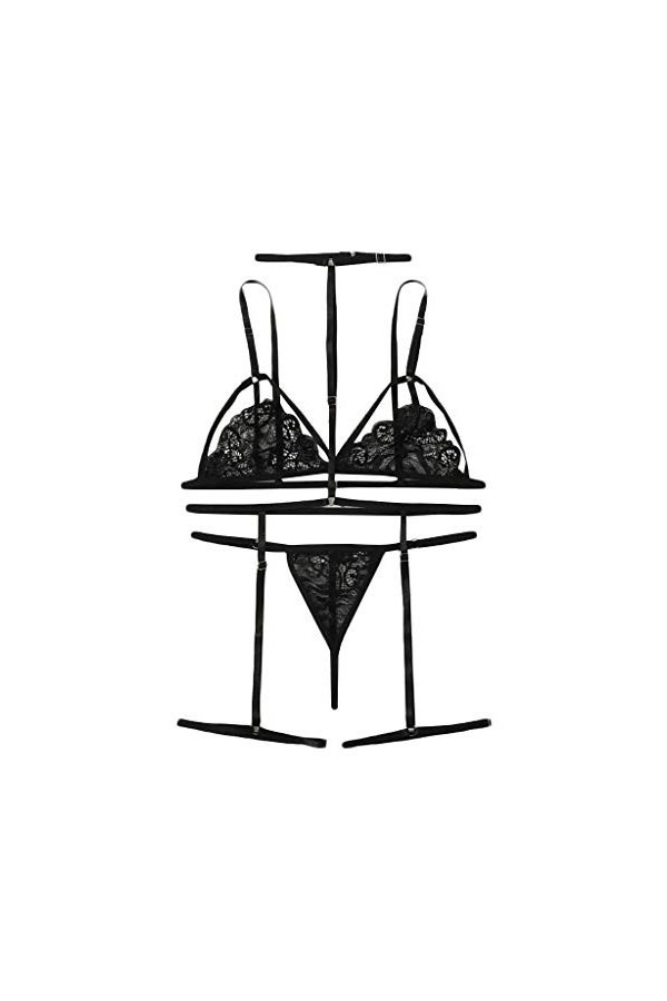 Lingerie Sexy Ensemble Femme 2 Pièce Ensemble Soutien Gorge et String Sexy Vêtements De Nuit Erotique sous-Vetements Dentelle