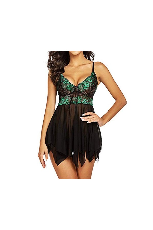 Lingerie sexy pour femme - Lingerie sexy - Lingerie sexy - Pour femme - Pour sexe - Robe de nuit - Lingerie de Noël, 0803c-ve