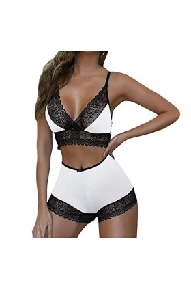 Lingerie Sexy Ensemble Femme 2 Pièce Vêtements De Nuit Sexy sous-Vetements Dentelle Ensemble Soutien Gorge et String Erotique