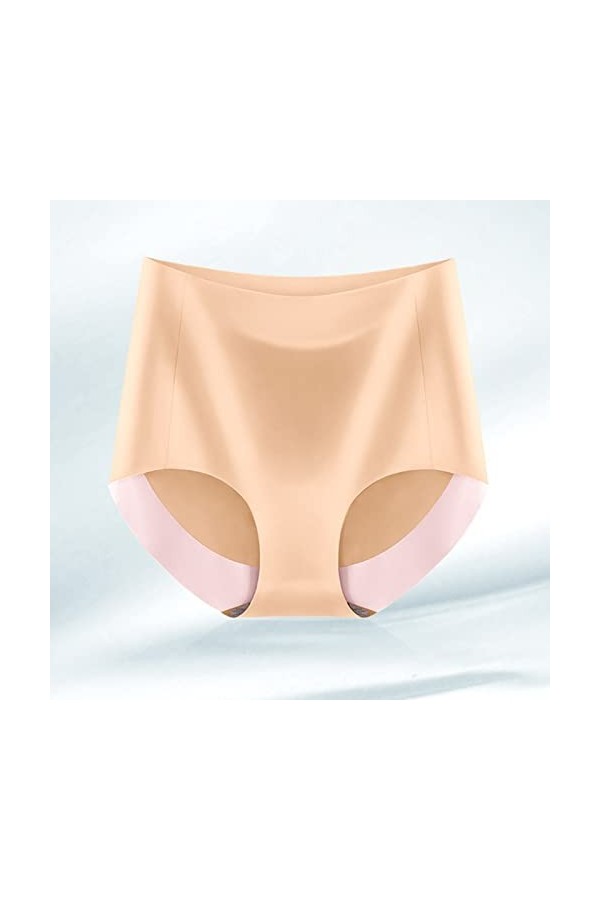 Culottes pour Femme Stretch Pantalons Triangle Couleur Unie Slips Taille Haute Shorts en Pur Coton et Soie Coquine Hot Linger