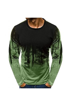 T-shirt de sport à manches longues pour homme - En tissu fin - Fonctionnel - Pour le tennis - Décontracté - Pour homme, vert,
