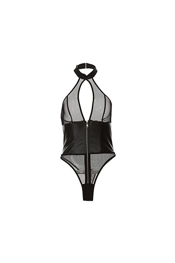 Générique Clubwear en Maille Transparente pour Femmes Femmes Sexy évider Cou Boucle Sexy Lingerie Amusant Suspendu Cou Pannea