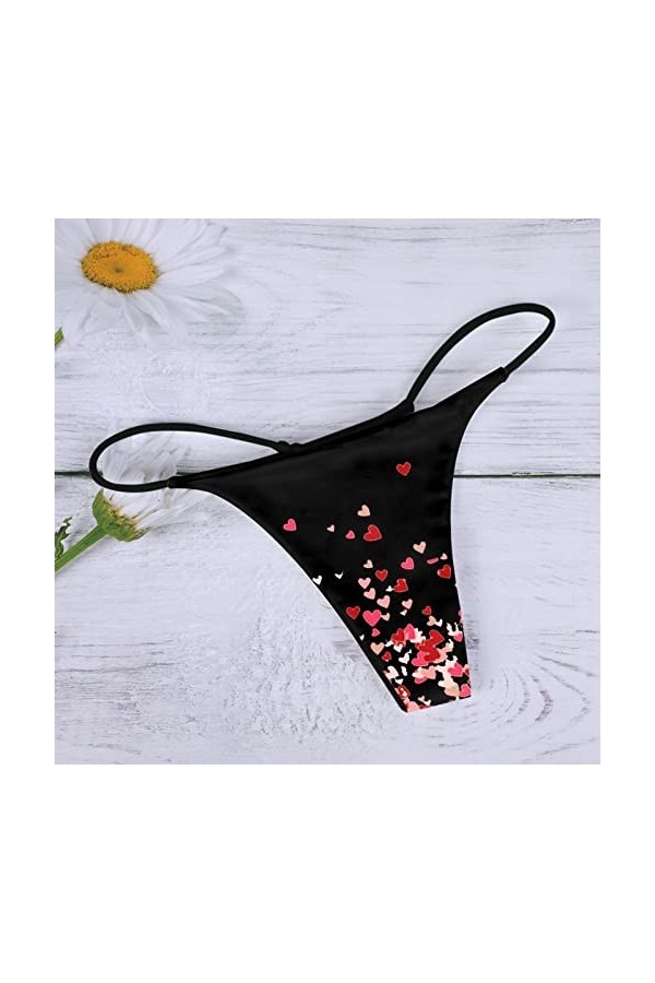 OIUHJN Sous-vêtement pour femme - String sexy - Confortable - Taille basse - Culotte à bretelles douces - Pour homme - Rouge,