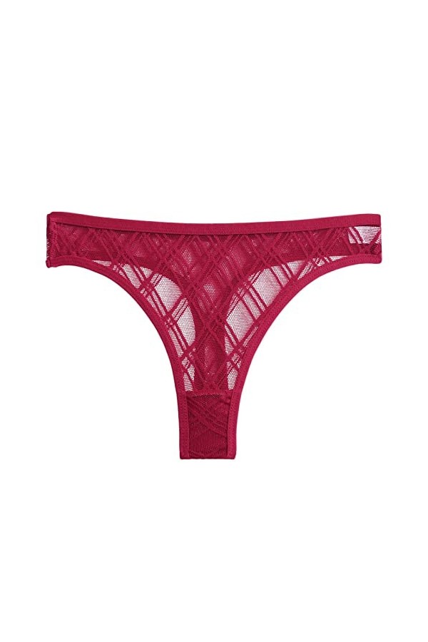 MKIUHNJ Amour Lingerie Costume Crochet Femme Slip Up Dentelle Culotte Sous-Vêtements Creux G String, rouge, XL