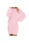 FGUUTYM Mini robe à manches longues sexy et chaude avec poche à manches longues - Pull noir avec fleurs, Rose, L