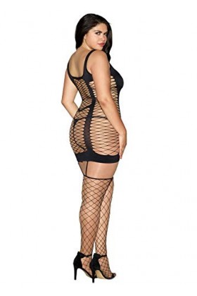 Dreamgirl 0102 Combinaison pour Femme Noir Grande Taille 44/50