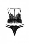 Femme sous-Vetements Sexy Lingerie Sexy Ensemble Dentelle Ensemble Soutien Gorge et String Erotique Vêtements De Nuit 2 Pièce