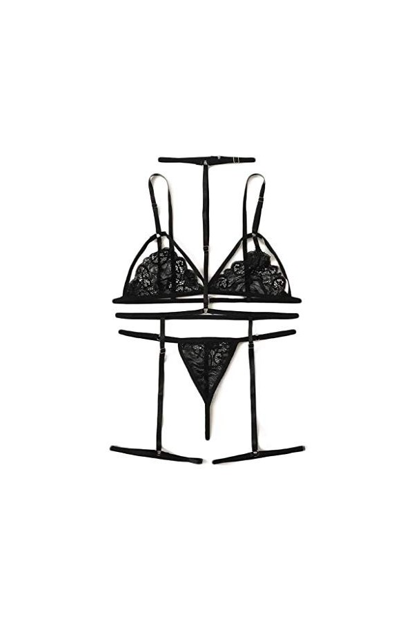Lingerie Sexy Ensemble Femme 2 Pièce Ensemble Soutien Gorge et String Sexy Vêtements De Nuit Erotique sous-Vetements Dentelle