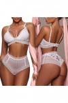 LDadgf Ensemble de soutien-gorge blanc S-2XL avec nœud papillon pour femme, Blanc., S