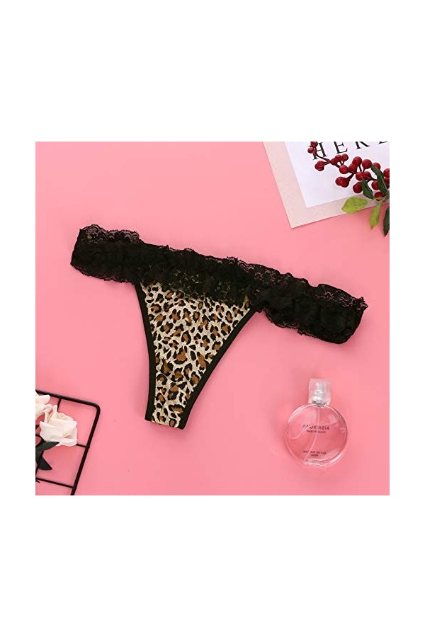 UOWEG Léopard translucide Impression Femmes Dentelle Underpant Sheer Sexy Dentelle Tank sous-vêtements Lingerie Coquine Hyper