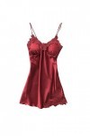 IKFIVQD Lingerie sexy pour femme avec coussinet en dentelle, Wine-2., XL