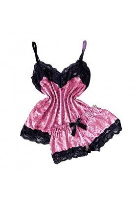 Lingerie Femme Sexy Ensemble Homme Sexy Hot y25k Velvet Women V-Neck Bow Shorts Camisole Tops Pyjamas vêtements de Nuit Linge