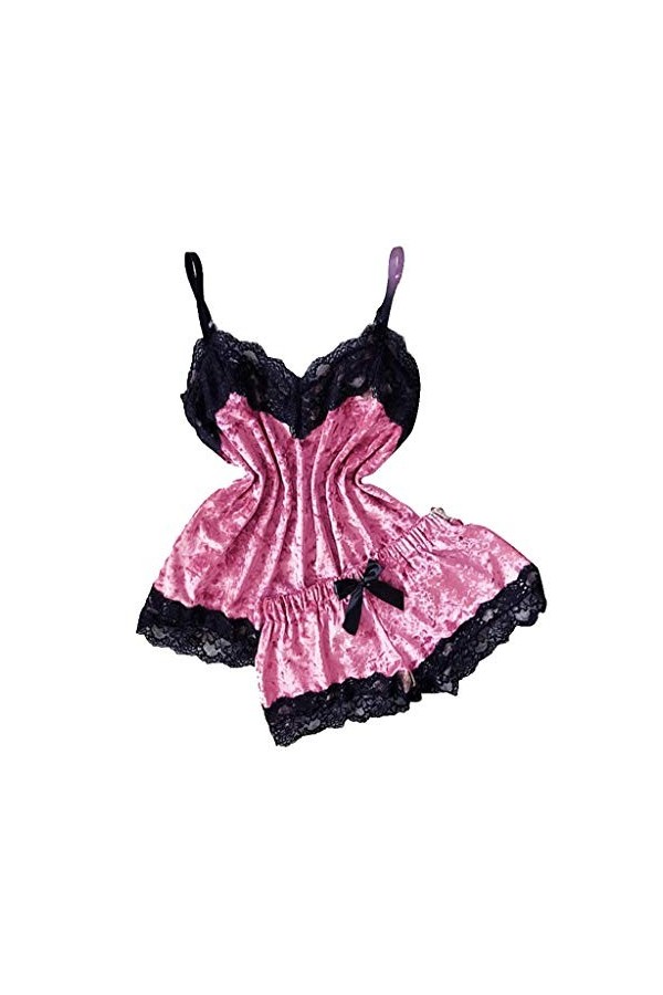 Lingerie Femme Sexy Ensemble Homme Sexy Hot y25k Velvet Women V-Neck Bow Shorts Camisole Tops Pyjamas vêtements de Nuit Linge