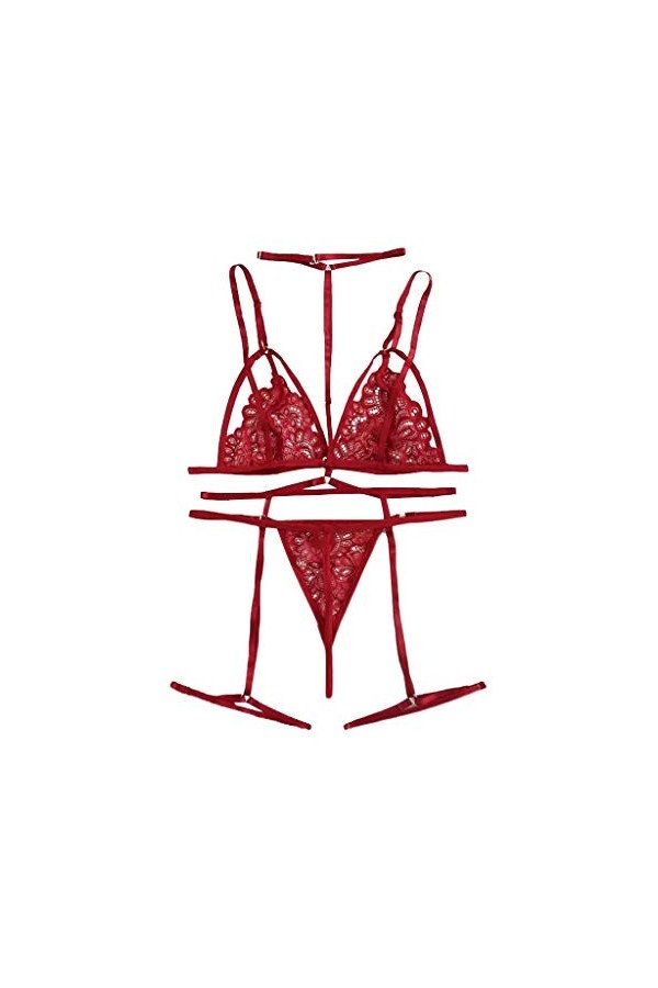 Lingerie Sexy Ensemble Femme 2 Pièce Ensemble Soutien Gorge et String Sexy Vêtements De Nuit Erotique sous-Vetements Dentelle