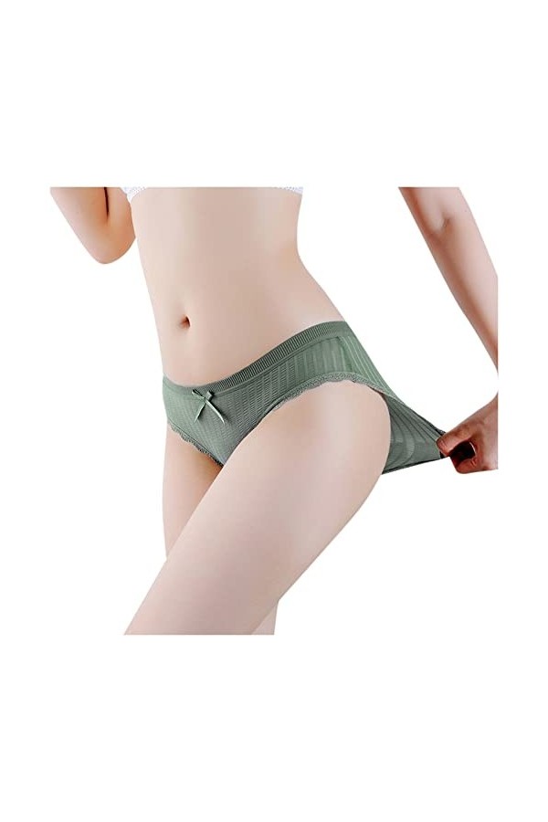 UOWEG Slips Culottes Bikini sous-vêtements Sexy Ventilate Briefs Dentelle Femmes Knickers Strings Hot Sexy Ouvert Green, One