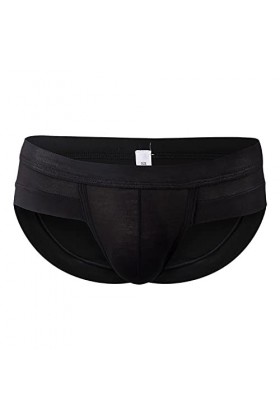 Sous-vêtements pour homme - Sexy - Sport - Respirant - Taille basse - Avec anneau de flèche, Noir , L